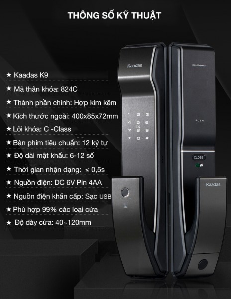 khóa điện tử kaadas k9